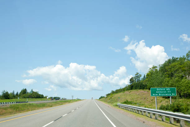 Debert, Nova Scotia: July 27, 2019: On the 104 highway in Nova Scotia leading up to the Cobequid Pass