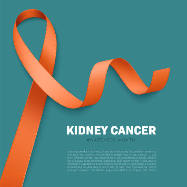 ilustraciones, imágenes clip art, dibujos animados e iconos de stock de cinta de conciencia realista - kidney cancer