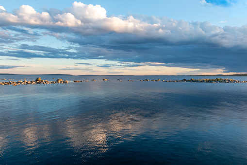 Beautiful seascape in east Sweden at the Gulf of Bothnia at the peninsula Hornslandet