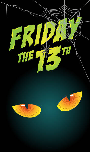 Scary eyes, friday the 13th Illustration of scary eyes with Friday the 13th title friday the 13th vector stock illustrations