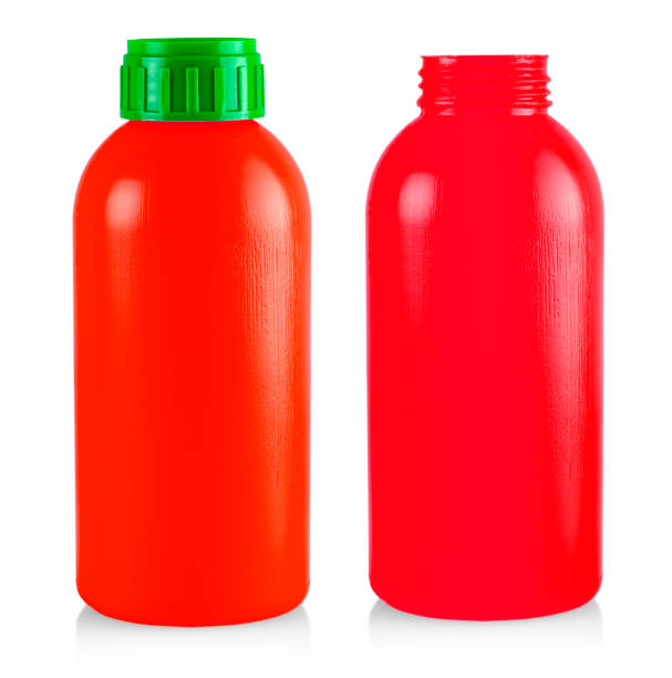 istock The red plastic bottle isolated on white background 1165626350