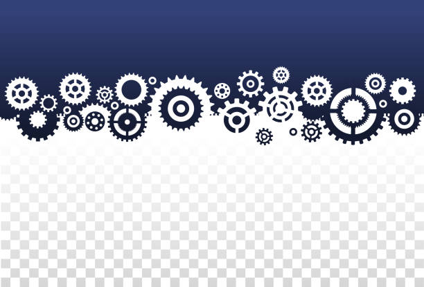 gears frame border frame template made of gears clock borders stock illustrations