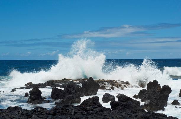 istock Waves Crashing on Lava Rock (Maui, Hawaii) 1165636832