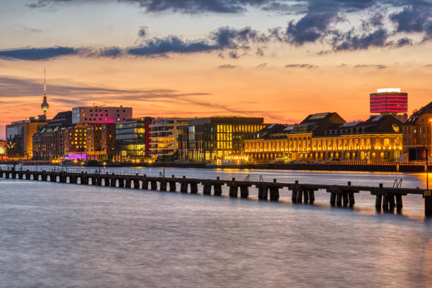 istock Beautiful sunset at the river Spree in Berlin 1165639000