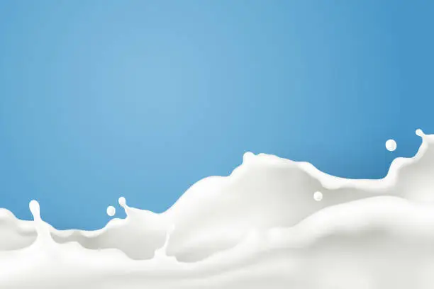 Vector illustration of Splash milk