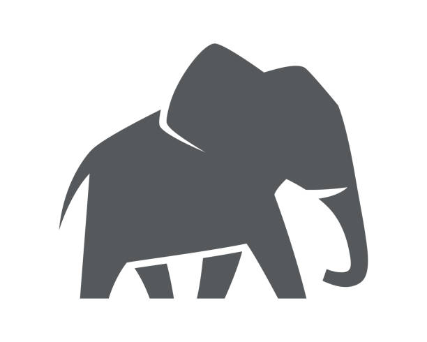 Elephant symbol isolated on white Elephant symbol isolated on white, vector art and illustration. elephant vector illustration stock illustrations