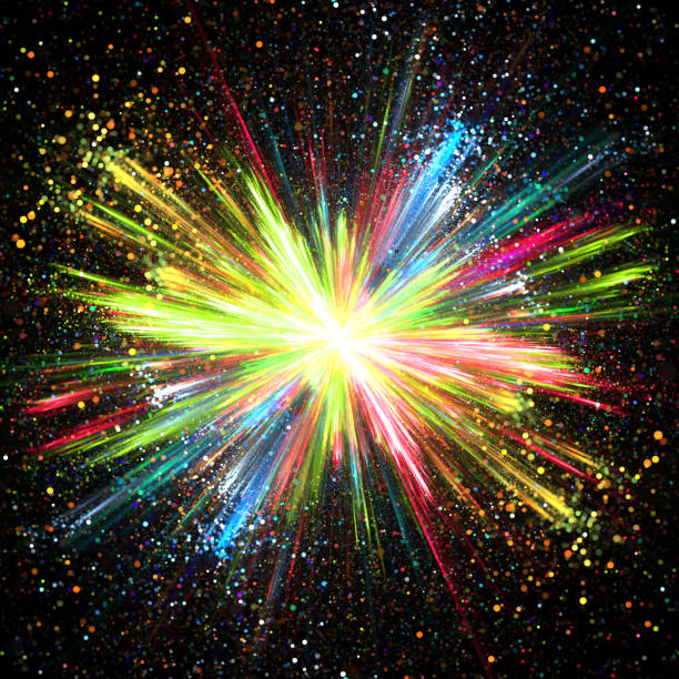 istock Explosion of rainbow colored powder with bokehs 1165654886