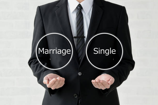 istock Business concepts, marriage or single 1165654977