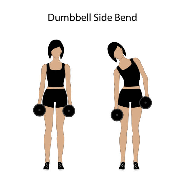 radikal Uhøfligt Prædiken Dumbbell Side Bend Exercise Stock Illustration - Download Image Now -  Bending, Dumbbell, Side View - iStock