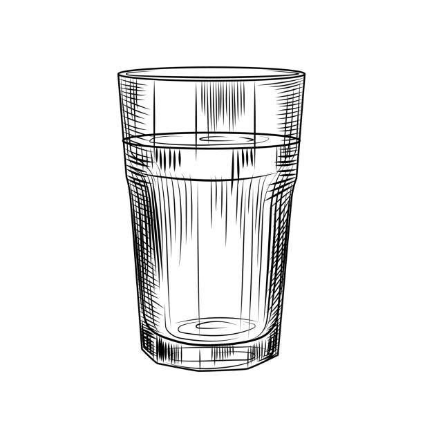 ilustrações de stock, clip art, desenhos animados e ícones de hand drawn highball glass. collin glass isolated on white background. - vector alcohol cocktail highball glass