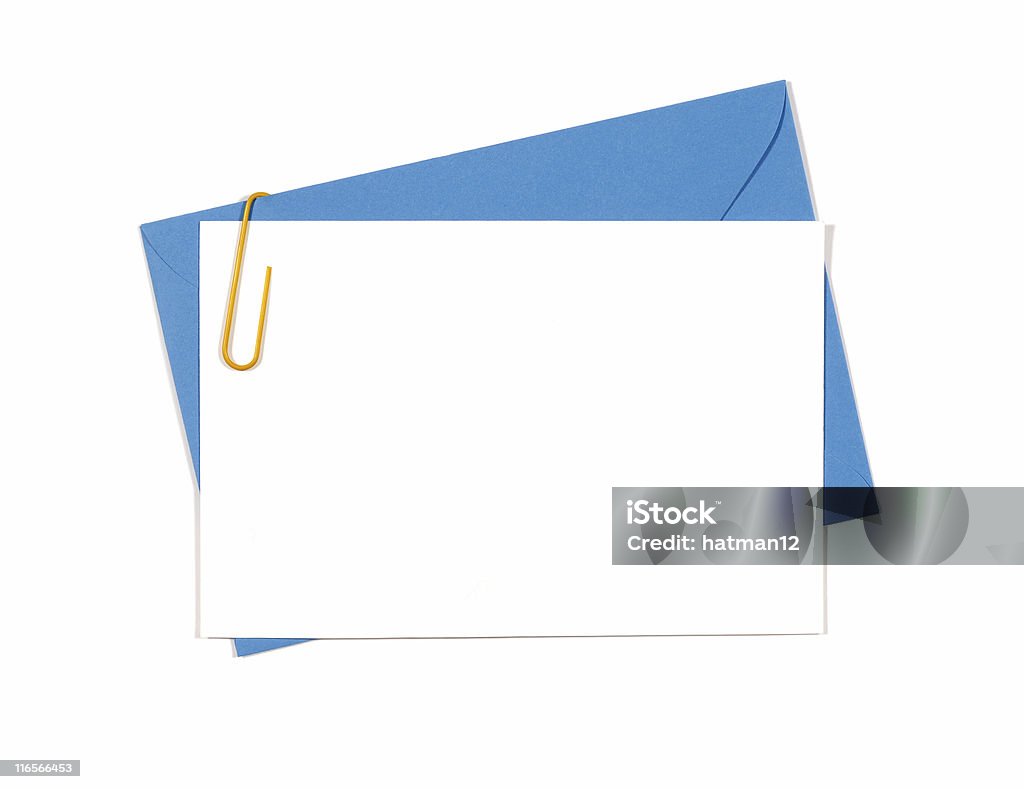 Mensagem em branco ou cartão de convite com Azul envelope - Foto de stock de Convite royalty-free