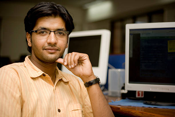istock Cheerful Asian Indian man IT office worker employee 116566668