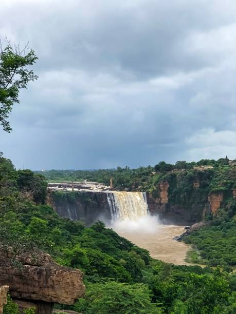 istock Beautiful ghataprabha river gokak waterfalls during monsoon 1165675087