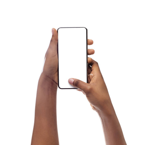 istock African American Woman Using Cellphone With Empty Screen, Closeup 1165675116