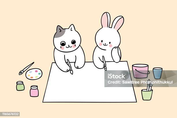 Sweet Little Cat Icon Set With Six Facial Expressions In Color Pastel Tones  High-Res Vector Graphic - Getty Images