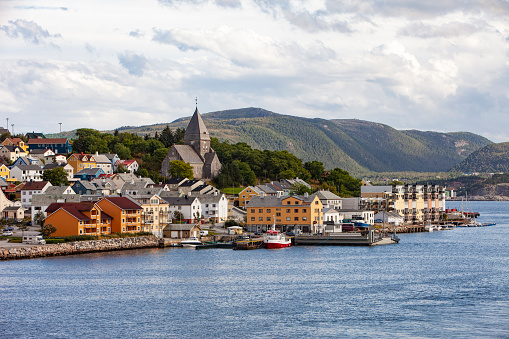 Hammerfest with church in the north of Norway