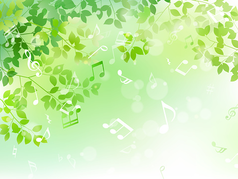 Green leaf and music note sunbeam image