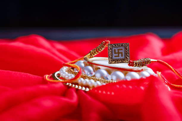 istock Raksha bandhan,rakhi with on red background 1165677905