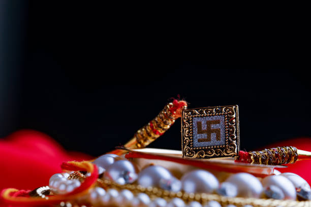 istock Raksha bandhan,rakhi with on red background 1165677912
