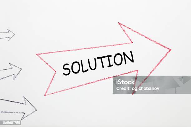 Solution Word Inmage Solution Word On Arrow Stock Illustration - Download Image Now ...