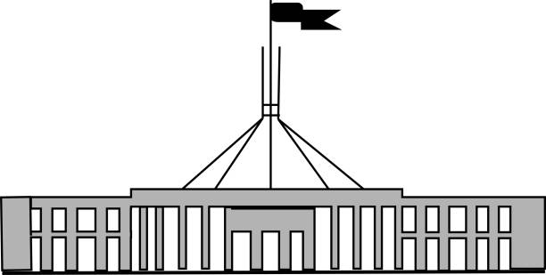 australisches parlament - parlamentsgebäude regierungsgebäude stock-grafiken, -clipart, -cartoons und -symbole