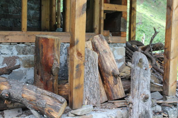 istock Green Valley with Wooden house 1165696380