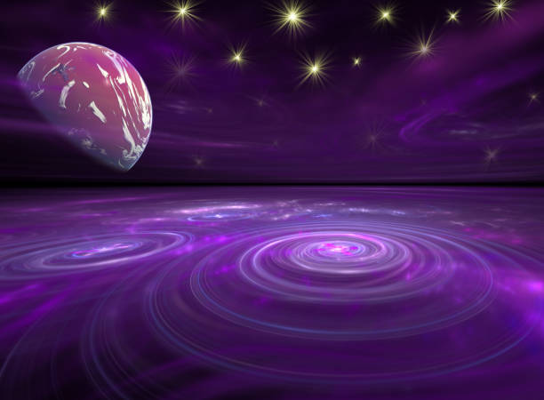 istock Surreal alien 3d landscape, futuristic 3d illustration in perspective. 1165698046