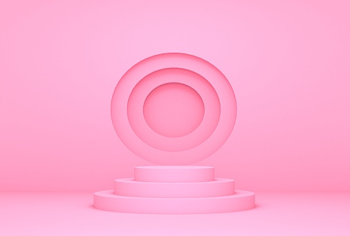 3D Render of Abstract Composition with Podium