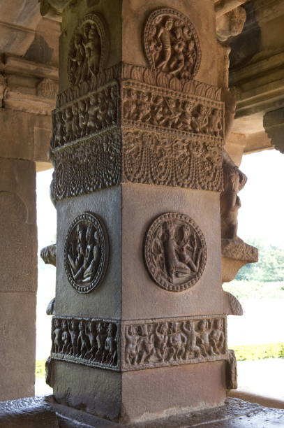 istock Engraved pillars of Durga temple. Dated 700 A D. Aihole, Karnataka, India 1165700846