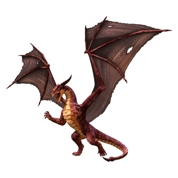 istock 3D illustration fantasy dragon on white 1165701248