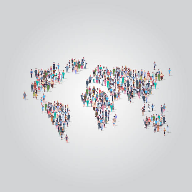 istock people crowd gathering in world map icon shape social media community travel concept different occupation employees group standing together full length 1165701420
