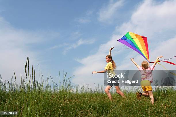 Flying Kite Stock Photo - Download Image Now - Kite - Toy, Rainbow, Child