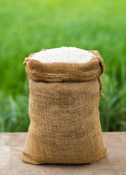 Sack of grass seeds. Outdoors.