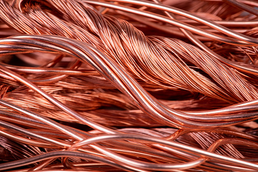 La industria de las materias primas y los metales de alambre de cobre y el mercado de valores photo