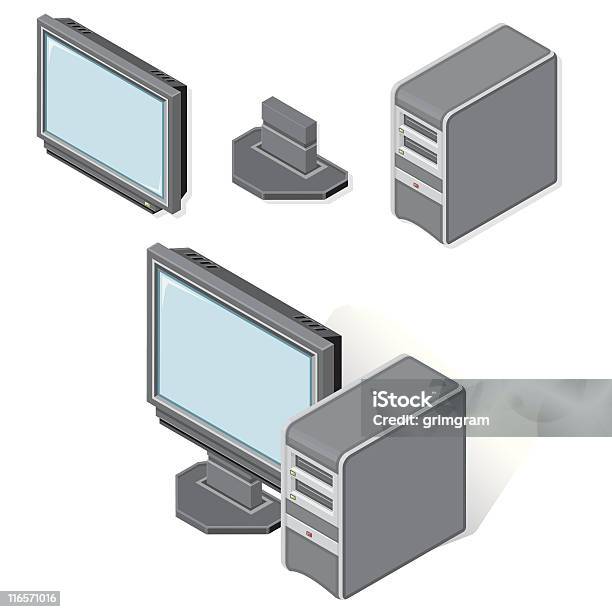 Dsometric Pc Computador - Arte vetorial de stock e mais imagens de Computador - Computador, Computador Pessoal, Disco Rígido
