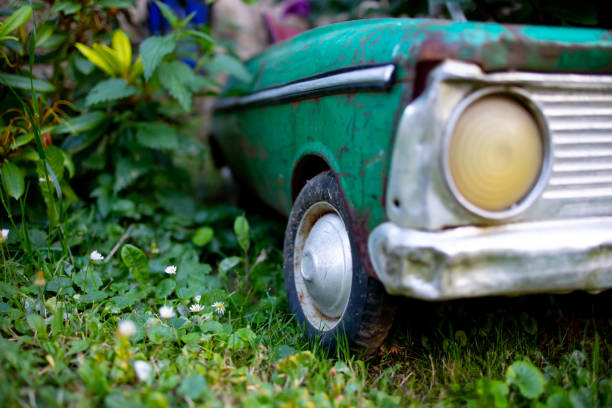 istock An old toy car in the garden 1165710471