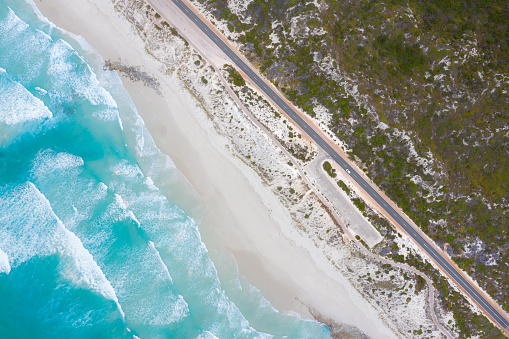 Aerial View of Great Ocean Drive in Esperance, Western Australia, Australia. Travel and Vacation concept.