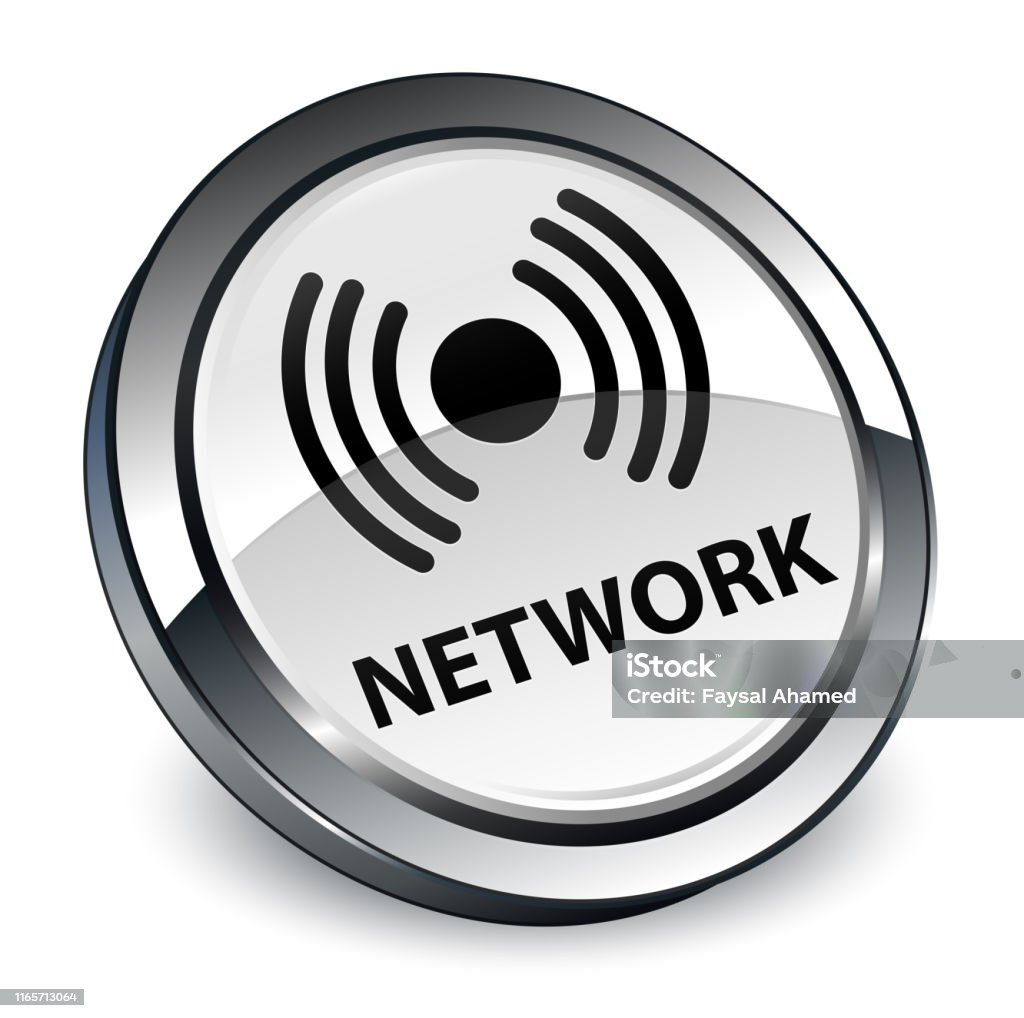 Round Button Network Display Network 3d White Round Button Stock Illustration - Download Image Now ...