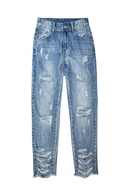 istock Blue ripped jeans. Fashion concept. Isolate on white background. 1165714908