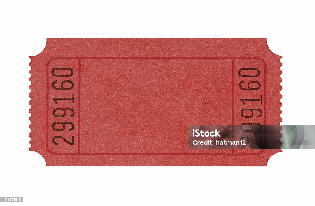 Vuoto rosso biglietto di ingresso - Foto stock royalty-free di Biglietto