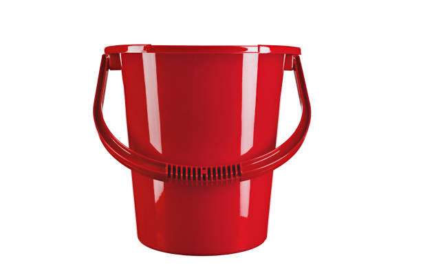 istock Red mop bucket isolated on white background. 1165718650