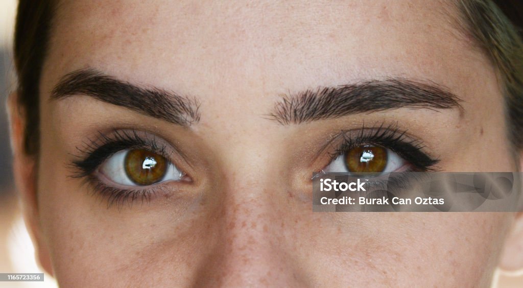 Woman With Natural Make Up Eye Stock Photo