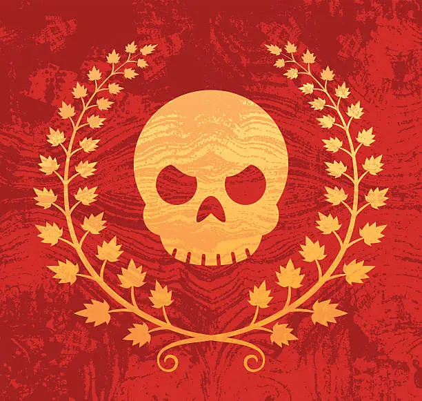 Vector illustration of Skull 'N' Wreath