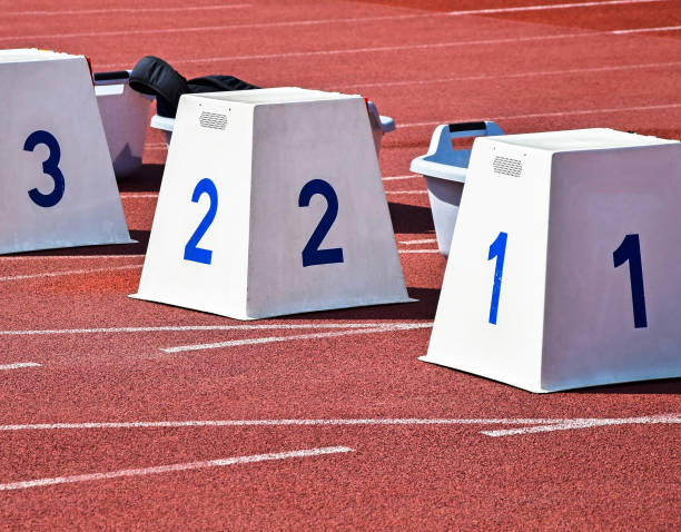 istock Starting blocks of the running track 1165731205