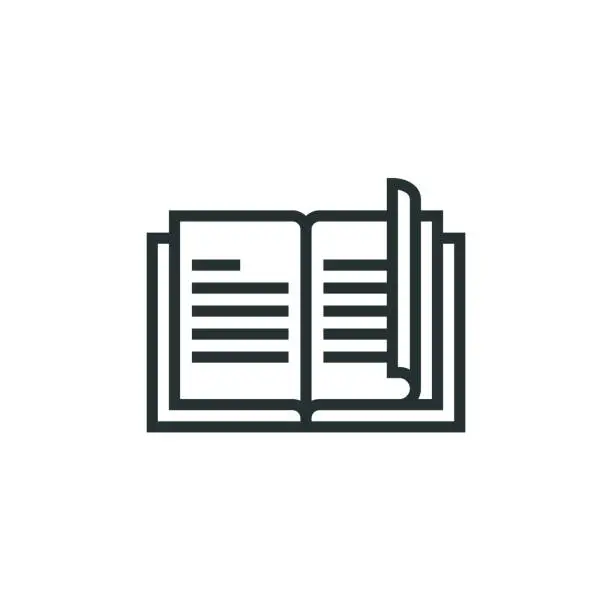 Vector illustration of Book Line Icon