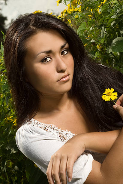 istock Young Woman With Flower 116574005