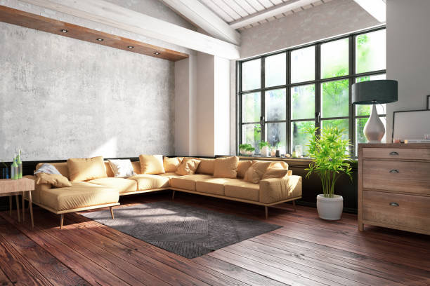 Industrial Style Loft Apartment Loft Apartment home industry stock pictures, royalty-free photos & images