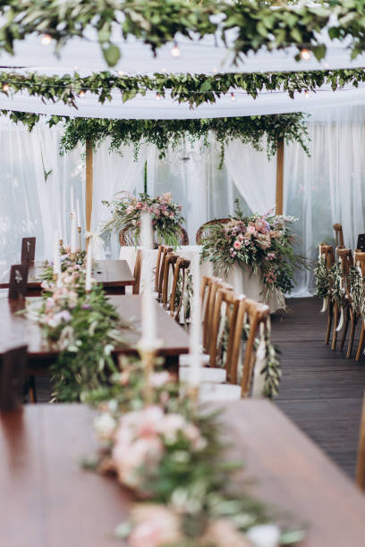 istock Boho wedding table for a newlywed banquet. 1165742462