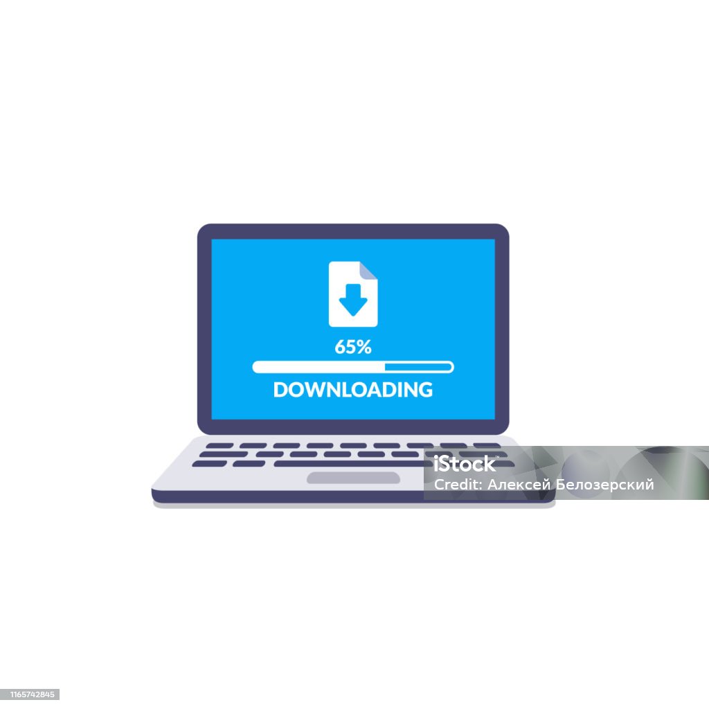 Computer Dowloading Screen Downloading Process On Computer Screen Software Interface Background ...