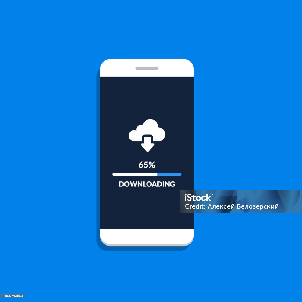 Dowloding Screen Downloading Process On Smartphone Screen Software Interface Background ...